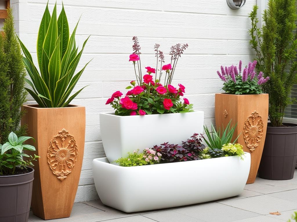 Как украсить городской ландшафт с помощью уличных вазонов. Вазоны для цветов из других материалов